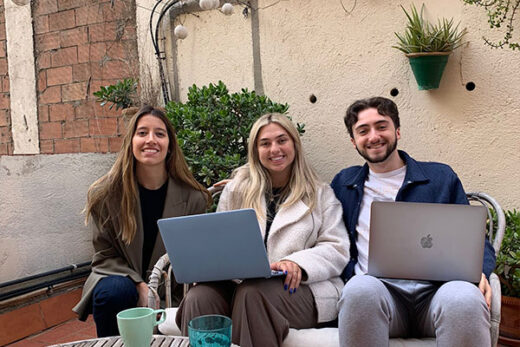 Two AIFS Abroad interns with their mentor.